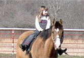 Katelynn Sokolowski gets a riding lesson on Snip